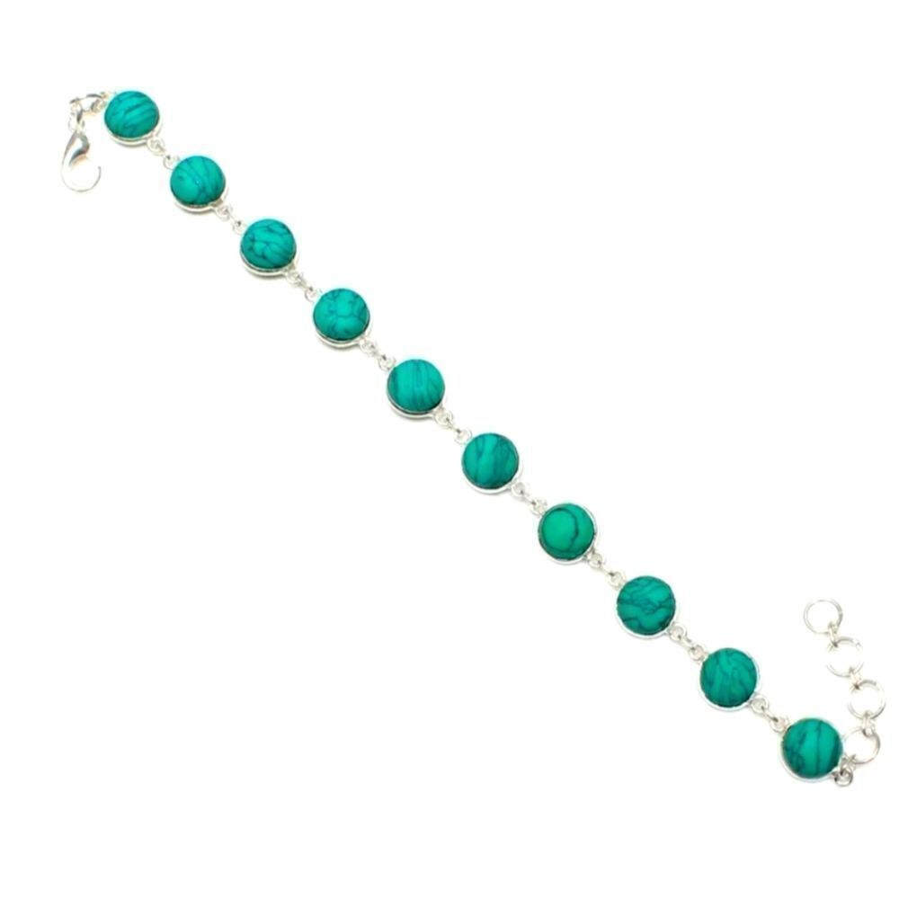 925 Women's Turquoise Tennis Bracelet - Picture 2 of 3